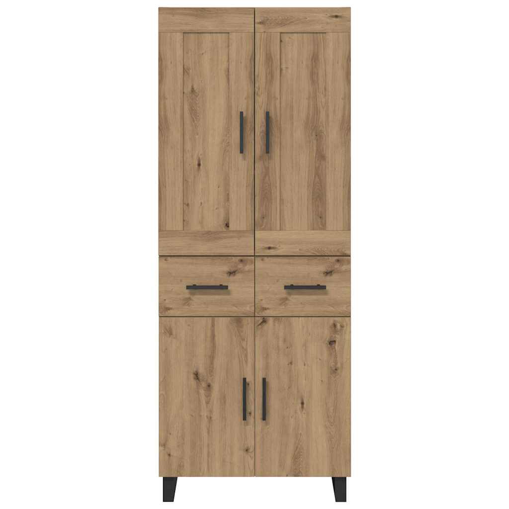 Hoge kast met lade 2 pcs Artisan Eiken Geengineerd Hout en Glas