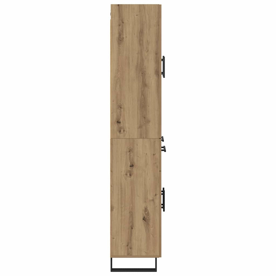 Hoge kast met lade 2 pcs Artisan Eiken Geengineerd Hout en Glas