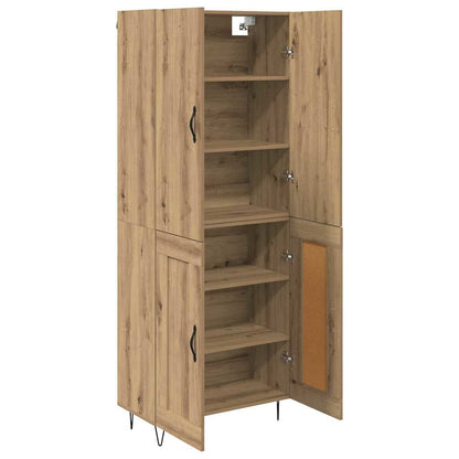 Hoge kast 2 pcs Artisan Eiken Geengineerd Hout en Glas