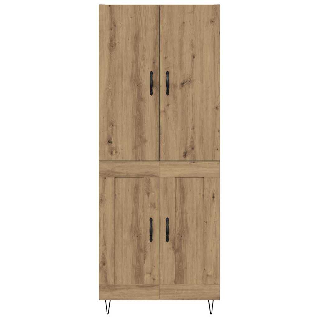 Hoge kast 2 pcs Artisan Eiken Geengineerd Hout en Glas