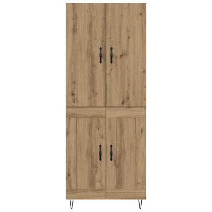 Hoge kast 2 pcs Artisan Eiken Geengineerd Hout en Glas