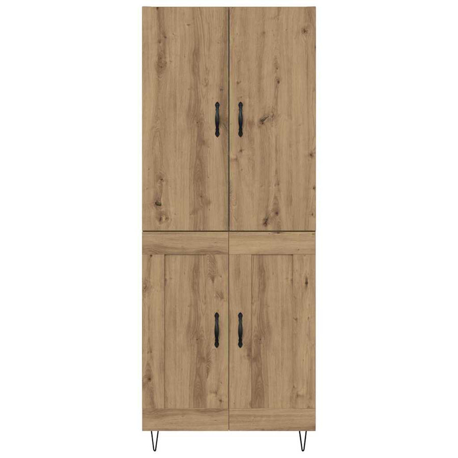Hoge kast 2 pcs Artisan Eiken Geengineerd Hout en Glas