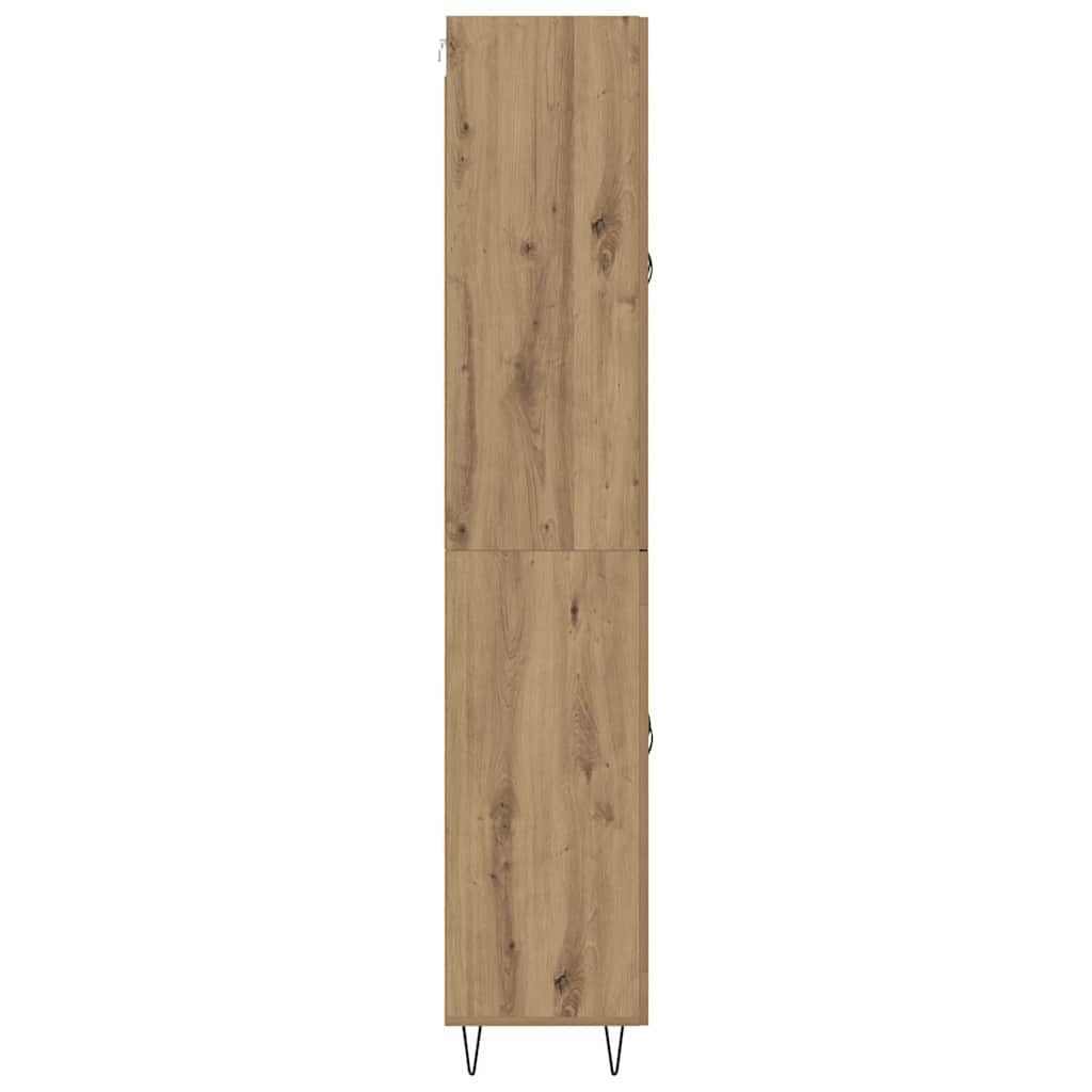Hoge kast 2 pcs Artisan Eiken Geengineerd Hout en Glas