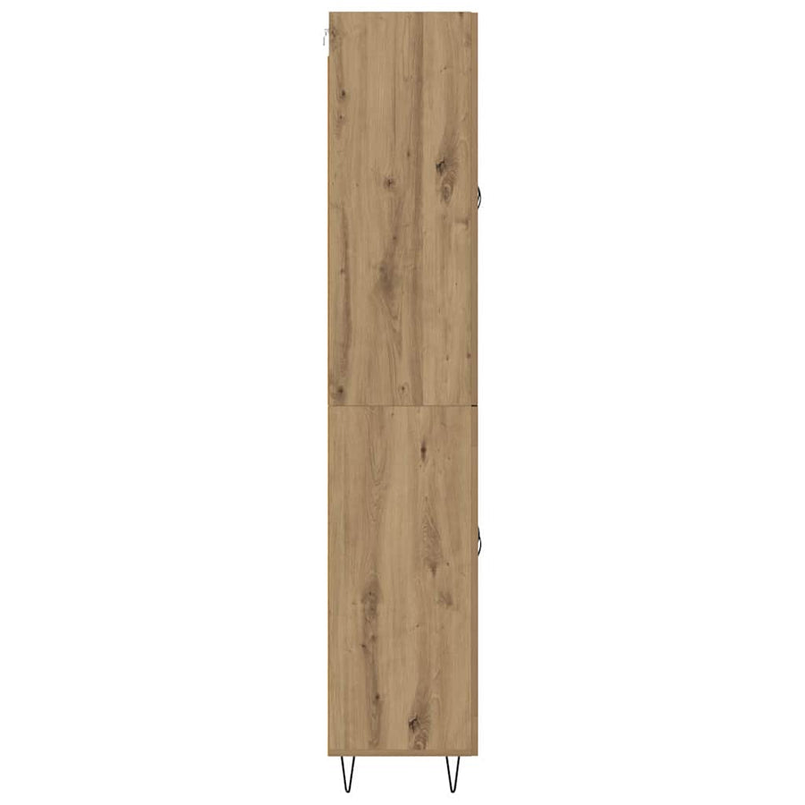 Hoge kast 2 pcs Artisan Eiken Geengineerd Hout en Glas