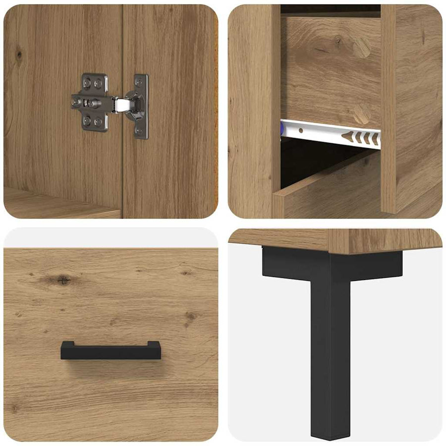 Highboard Artisan Eiken 69,5 x 34 x 180 cm Bewerkt hout