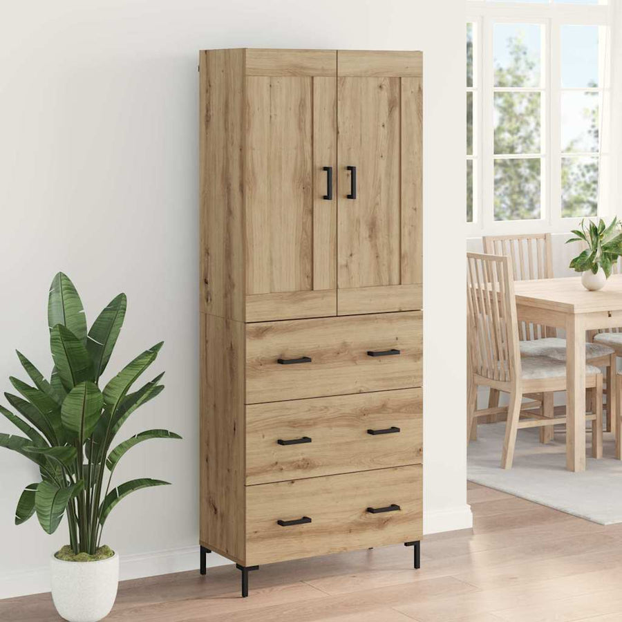 Highboard Artisan Eiken 69,5 x 34 x 180 cm Bewerkt hout