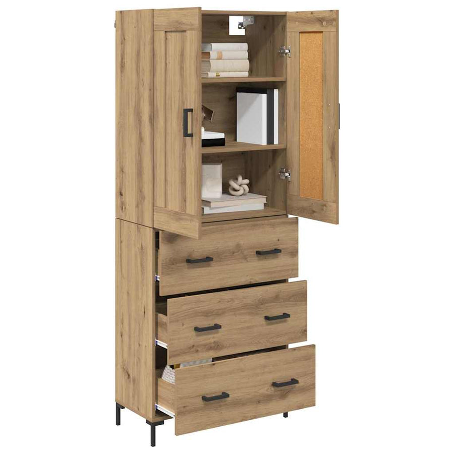 Highboard Artisan Eiken 69,5 x 34 x 180 cm Bewerkt hout