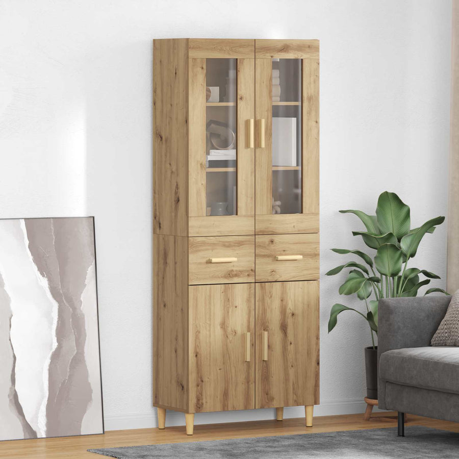 Hoge kast Artisan Eiken 69,5 x 34 x 180 cm Bewerkt hout