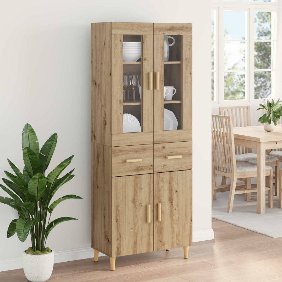Hoge kast Artisan Eiken 69,5 x 34 x 180 cm Bewerkt hout