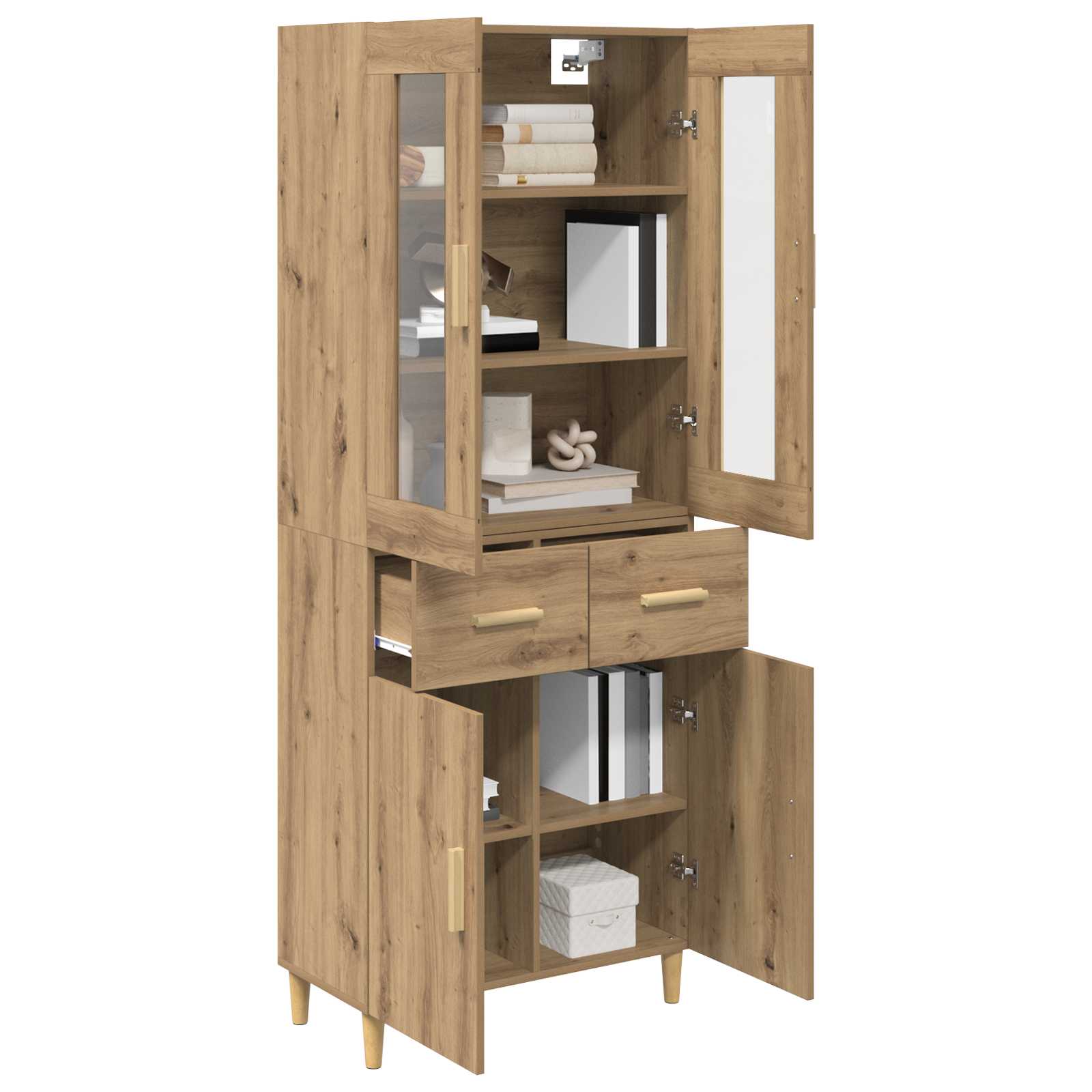 Hoge kast Artisan Eiken 69,5 x 34 x 180 cm Bewerkt hout