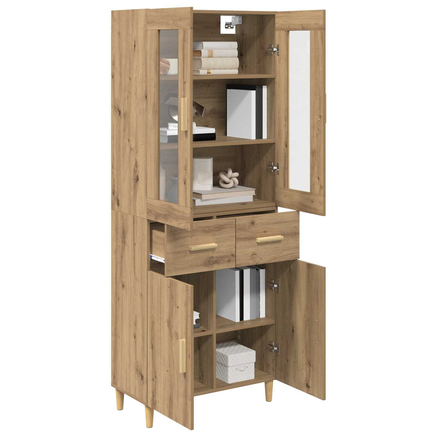 Hoge kast Artisan Eiken 69,5 x 34 x 180 cm Bewerkt hout