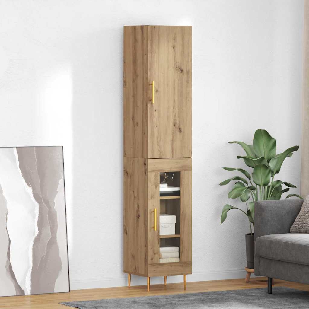 Highboard Artisan Eiken 34,5 x 34 x 180 cm Bewerkt hout
