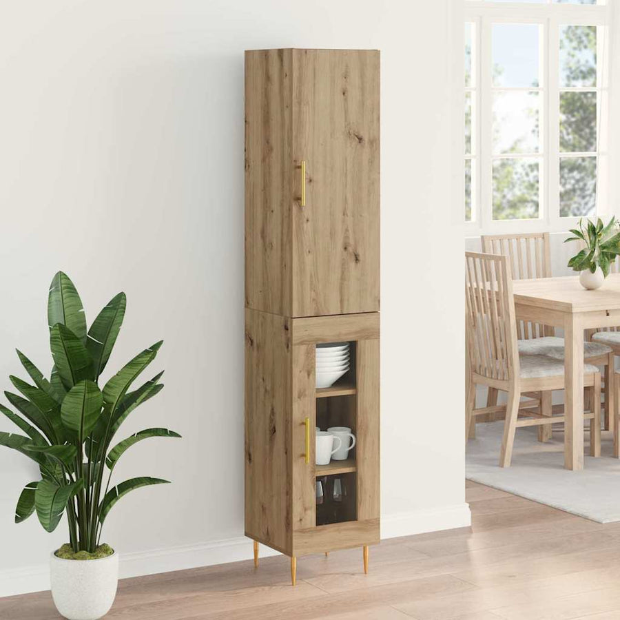 Highboard Artisan Eiken 34,5 x 34 x 180 cm Bewerkt hout