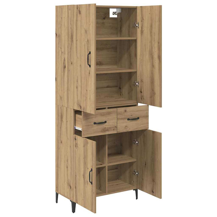 Highboard Artisan Eiken 69,5 x 34 x 180 cm Bewerkt hout