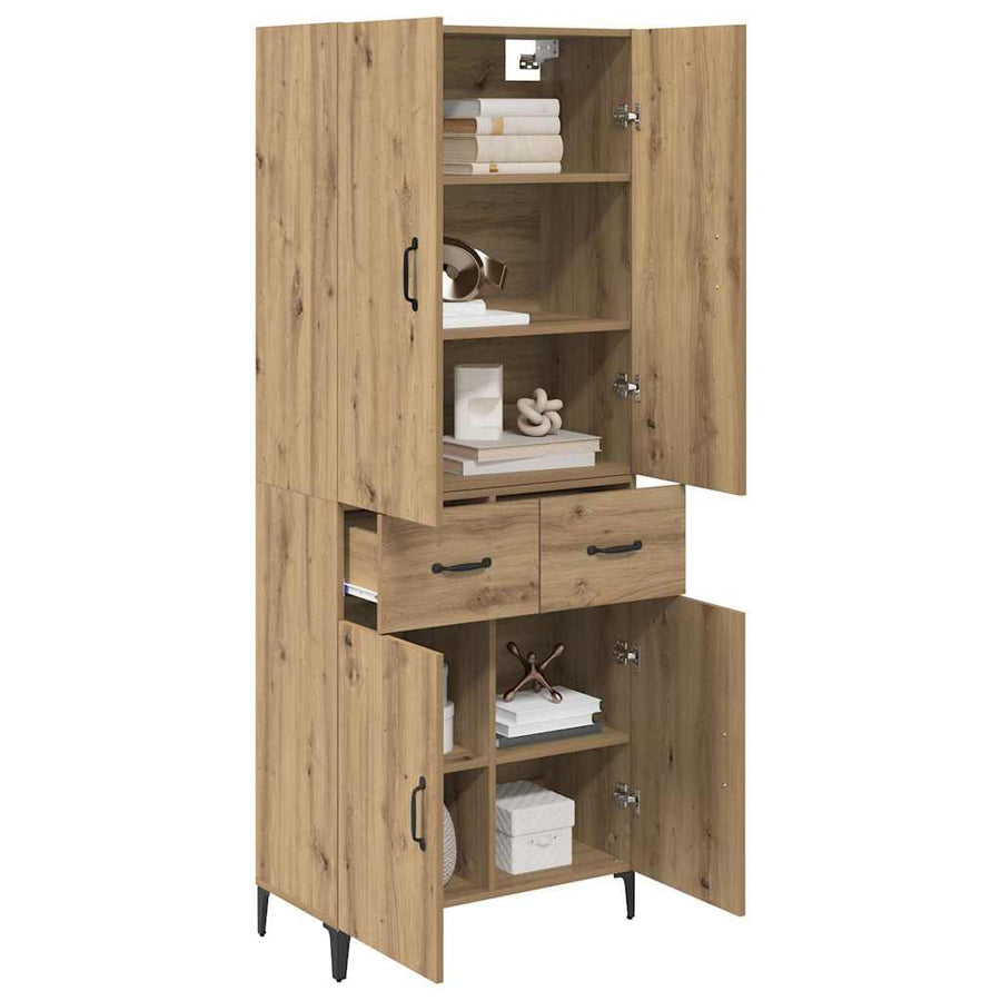 Highboard Artisan Eiken 69,5 x 34 x 180 cm Bewerkt hout