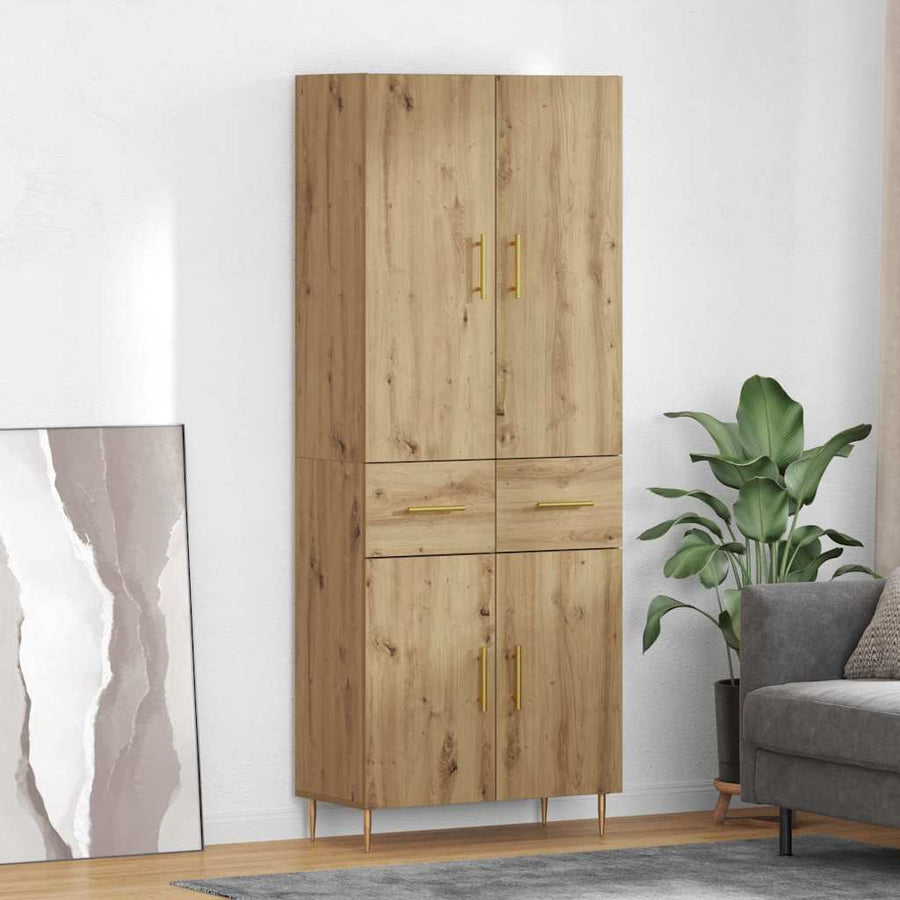 Highboard Artisan Eiken 69,5 x 34 x 180 cm Bewerkt hout