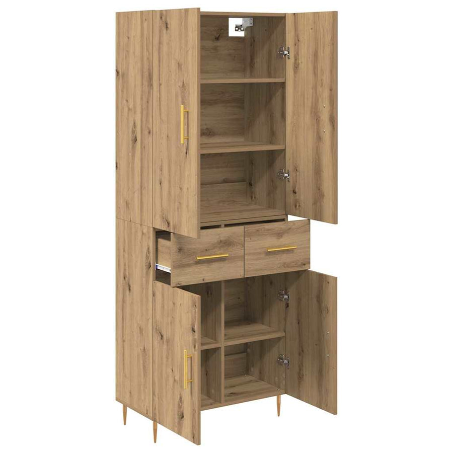 Highboard Artisan Eiken 69,5 x 34 x 180 cm Bewerkt hout