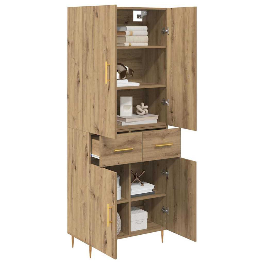 Highboard Artisan Eiken 69,5 x 34 x 180 cm Bewerkt hout