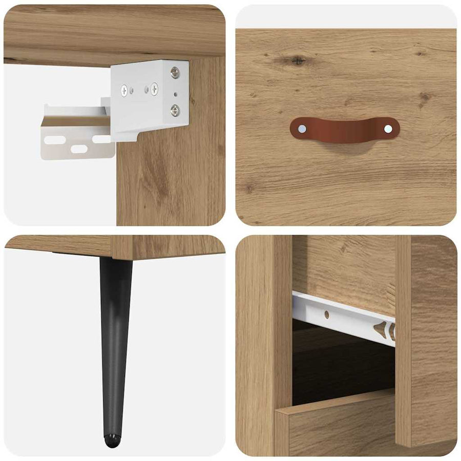 Hoge kast Artisan Eiken 69,5 x 34 x 180 cm Bewerkt hout