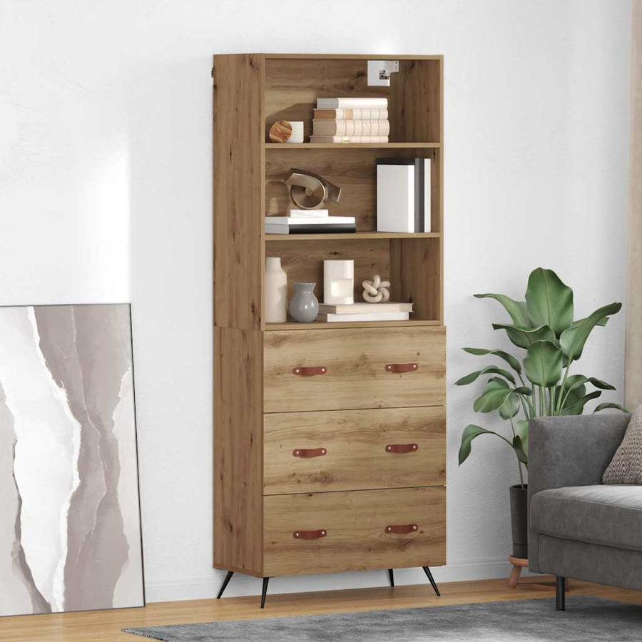Hoge kast Artisan Eiken 69,5 x 34 x 180 cm Bewerkt hout
