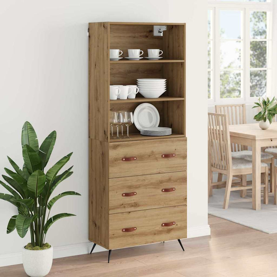 Hoge kast Artisan Eiken 69,5 x 34 x 180 cm Bewerkt hout