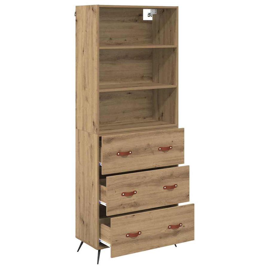 Hoge kast Artisan Eiken 69,5 x 34 x 180 cm Bewerkt hout
