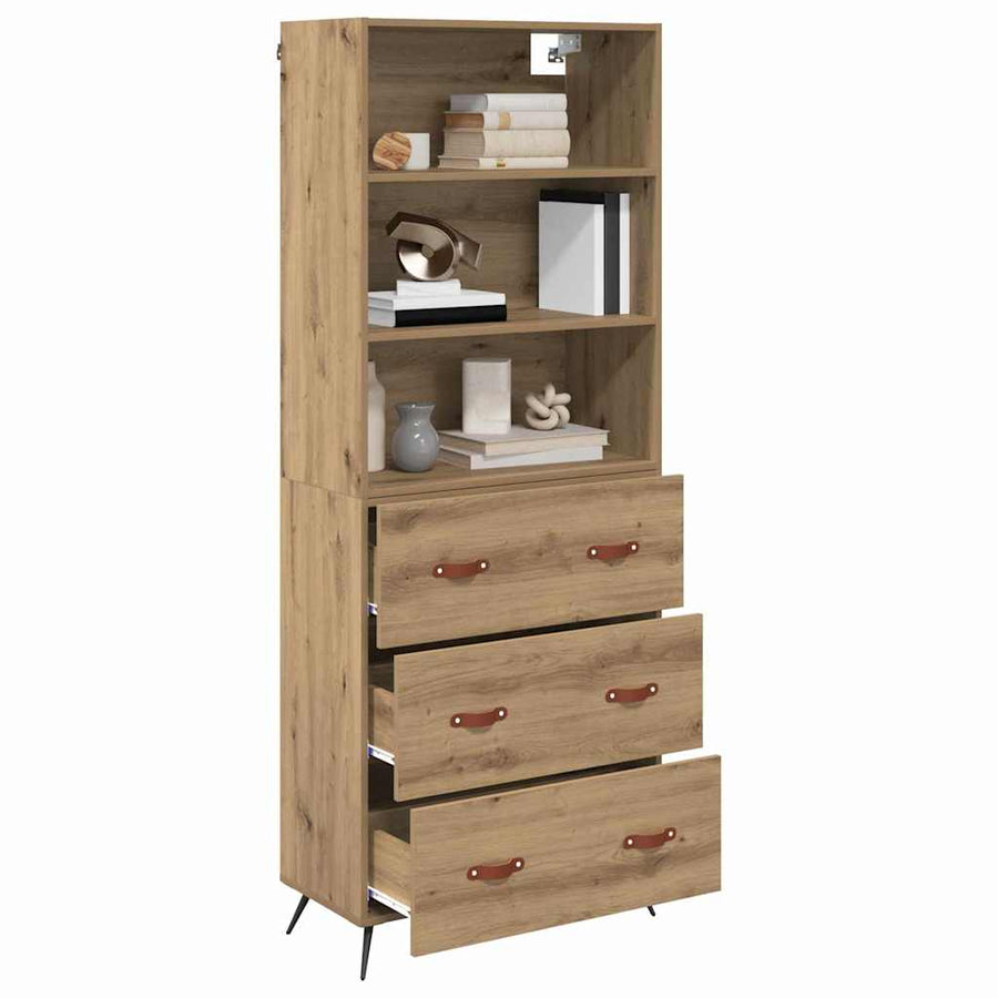 Hoge kast Artisan Eiken 69,5 x 34 x 180 cm Bewerkt hout