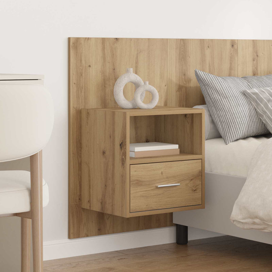 Hoofdbord Met Kast met lade 3 pcs Artisan Eiken Bewerkt hout