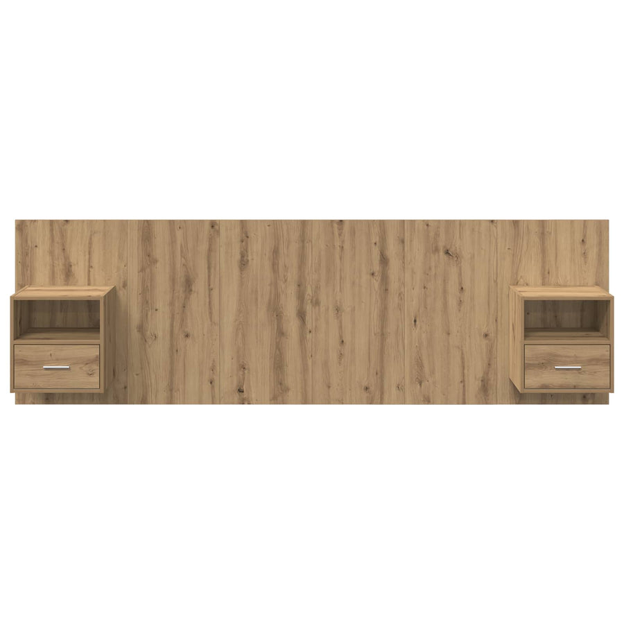 Hoofdbord Met Kast met lade 3 pcs Artisan Eiken Bewerkt hout