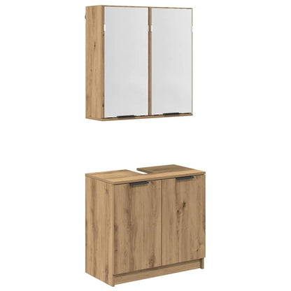 Badkamerkastenset met plank Artisan Eiken Bewerkt hout