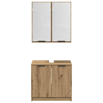 Badkamerkastenset met plank Artisan Eiken Bewerkt hout