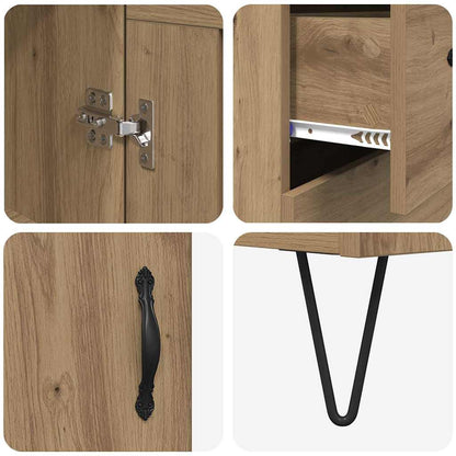 Highboard Artisan Eiken 69,5 x 34 x 180 cm Bewerkt hout
