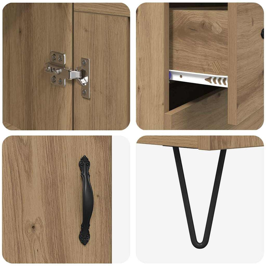 Highboard Artisan Eiken 69,5 x 34 x 180 cm Bewerkt hout
