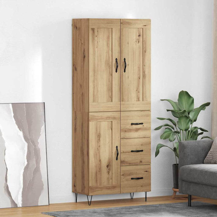 Highboard Artisan Eiken 69,5 x 34 x 180 cm Bewerkt hout