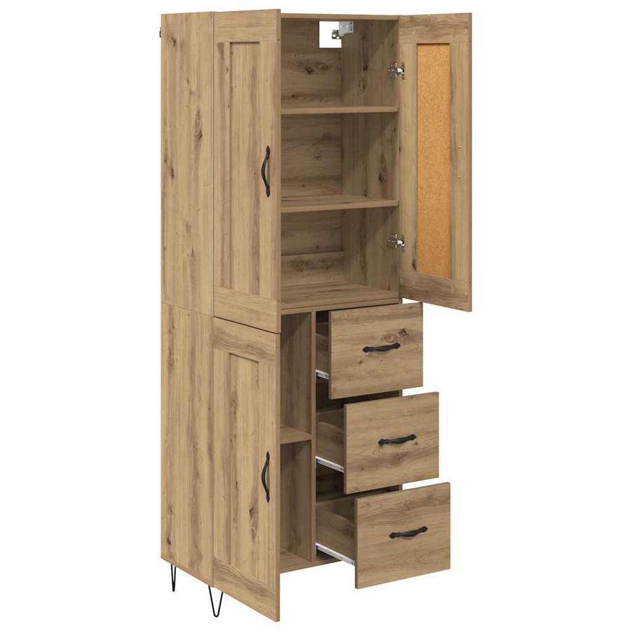 Highboard Artisan Eiken 69,5 x 34 x 180 cm Bewerkt hout