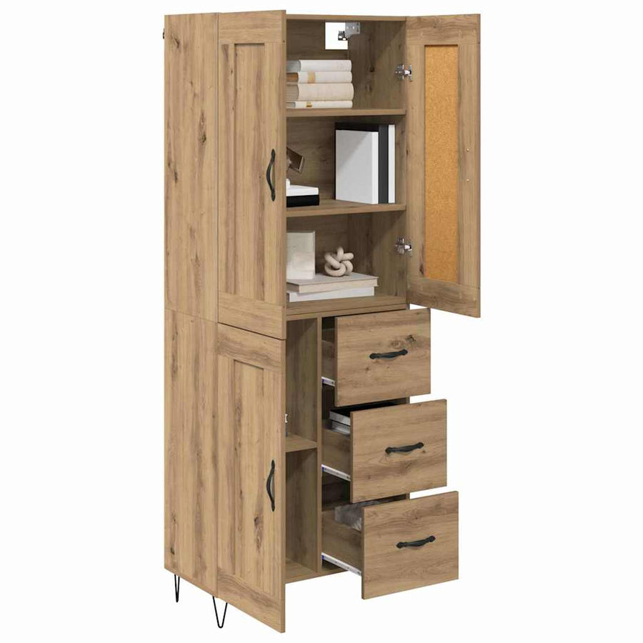Highboard Artisan Eiken 69,5 x 34 x 180 cm Bewerkt hout