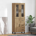 Hoge kast met lade 2 pcs Artisan Eiken Bewerkt hout