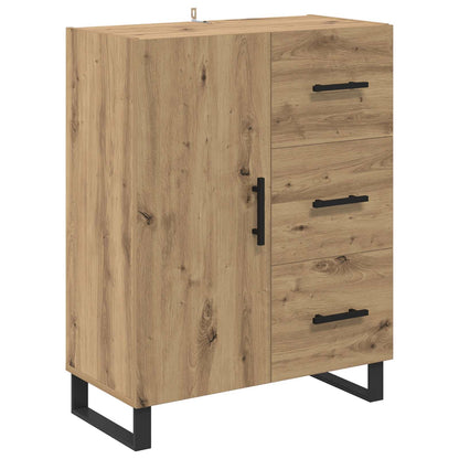 Hoge kast met lade 2 pcs Artisan Eiken Geengineerd Hout en Glas