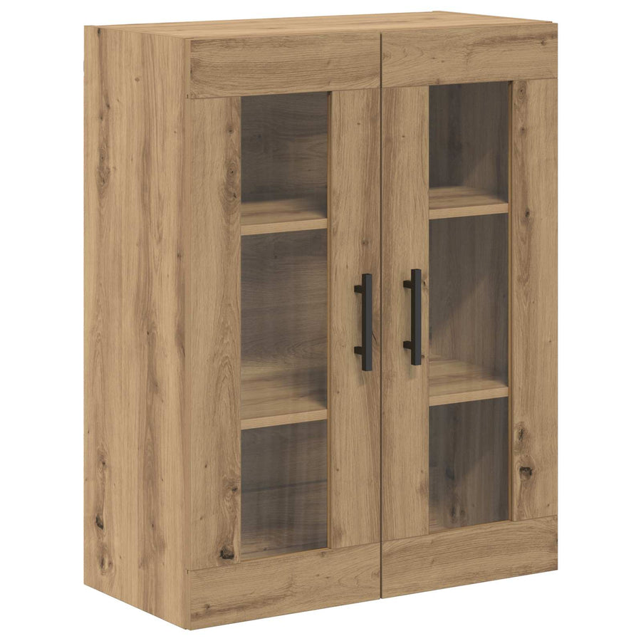 Hoge kast met lade 2 pcs Artisan Eiken Geengineerd Hout en Glas