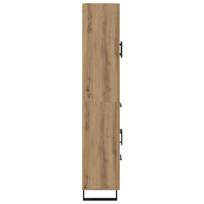 Hoge kast met lade 2 pcs Artisan Eiken Geengineerd Hout en Glas