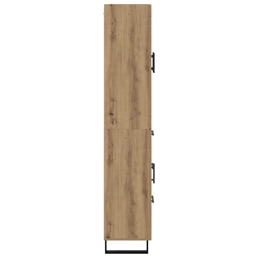 Hoge kast met lade 2 pcs Artisan Eiken Geengineerd Hout en Glas