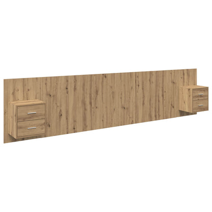 Hoofdbord Met Kast met lade 3 pcs Artisan Eiken Bewerkt hout