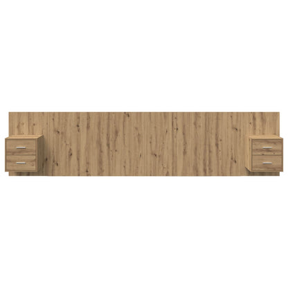 Hoofdbord Met Kast met lade 3 pcs Artisan Eiken Bewerkt hout