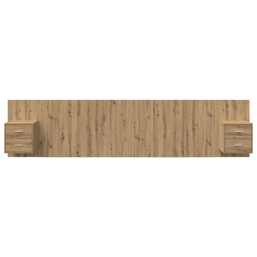 Hoofdbord Met Kast met lade 3 pcs Artisan Eiken Bewerkt hout