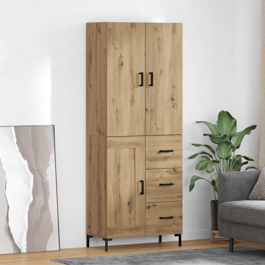 Highboard Artisan Eiken 69,5 x 34 x 180 cm Bewerkt hout