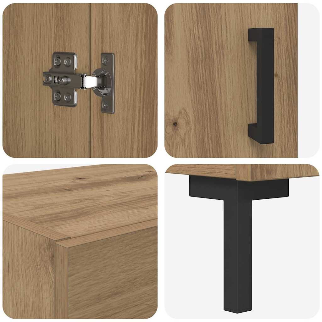 Hoge kast 2 pcs Artisan Eiken Bewerkt hout