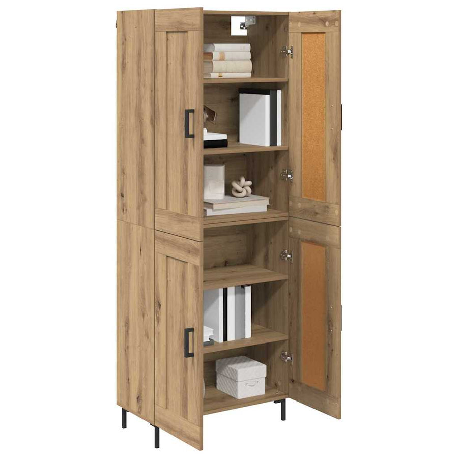 Hoge kast 2 pcs Artisan Eiken Bewerkt hout