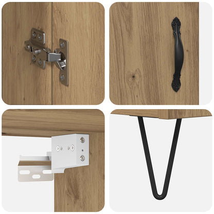 Hoge kast Artisan Eiken 69,5 x 34 x 180 cm Bewerkt hout