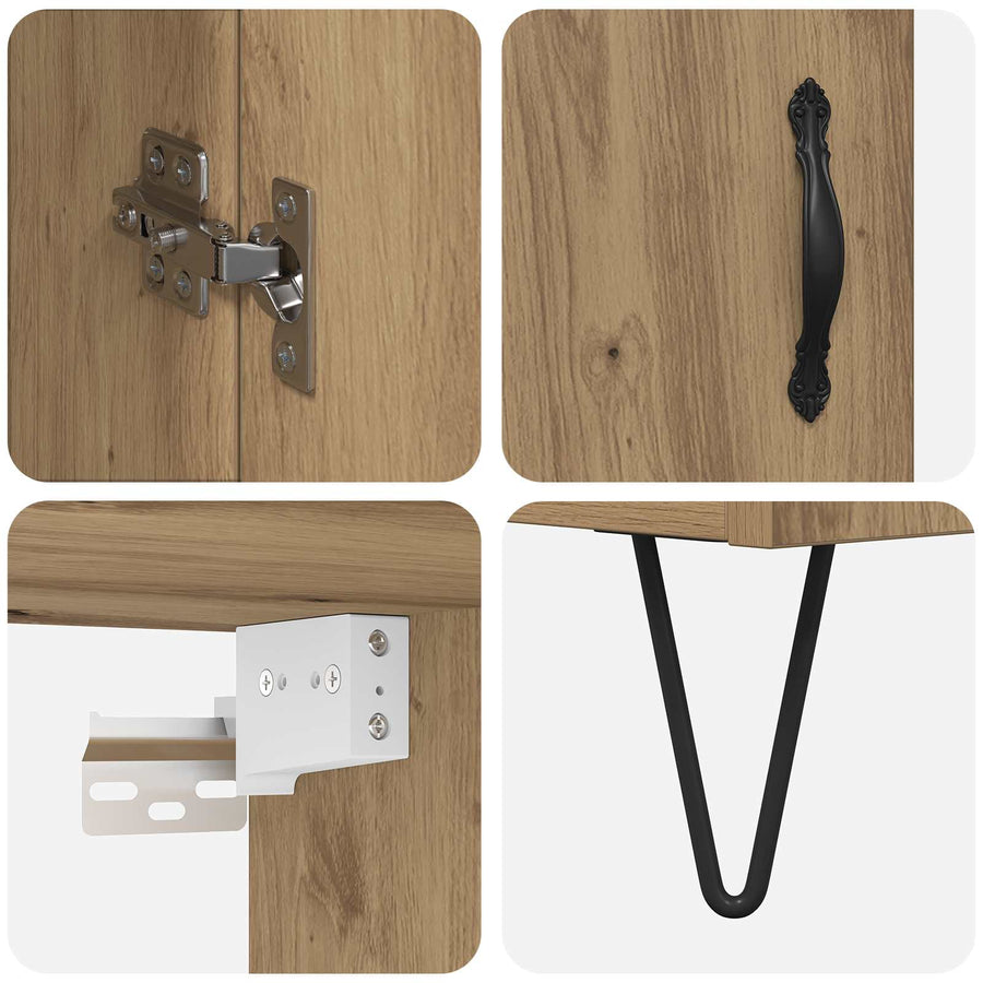 Hoge kast Artisan Eiken 69,5 x 34 x 180 cm Bewerkt hout