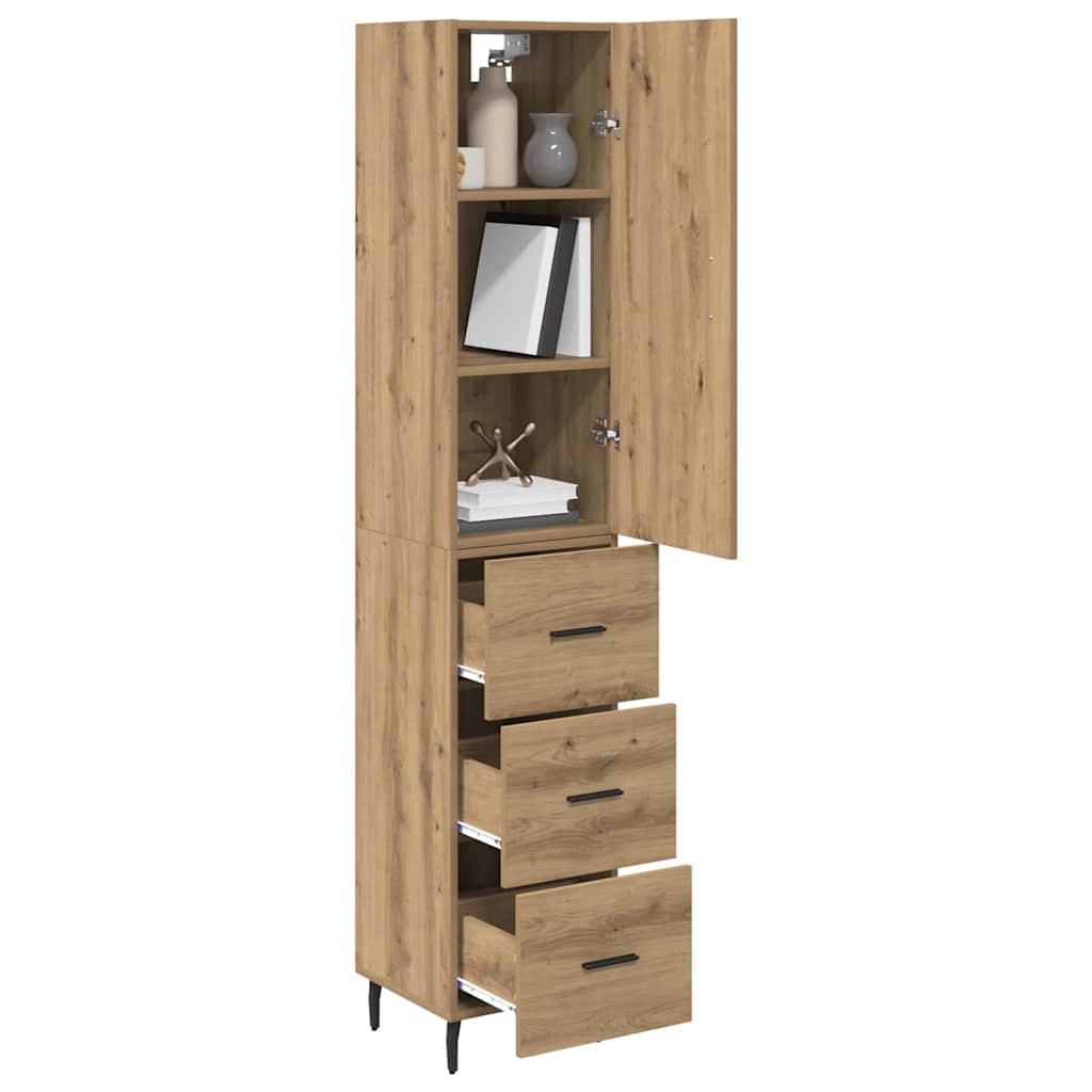 Highboard Artisan Eiken 34,5 x 34 x 180 cm Bewerkt hout